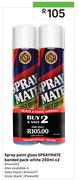 Spraymate Banded Pack White Gloss Spray Paint-2 x 250ml