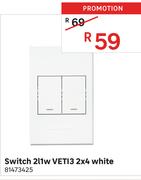 Veti3 2 x 4 White 2L1W Switch