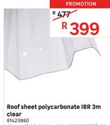 IBR Polycarbonate Roof Sheet 3.6m (Clear)