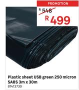 SABS Plastic Sheet USB Green 250 Micron 3m x 30m
