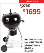 Naterial Phoenix Beta 57cm Dia Charcoal Kettle Braai