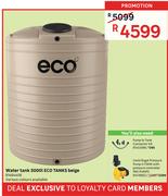 Eco Tanks 5000Ltr Water Tank (Beige)