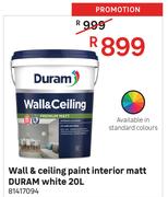 Duram 20L White Interior Matt Wall & Ceiling Paint