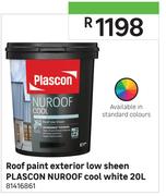 Plascon 20L Nuroof Cool White Low Sheen Exterior Roof Paint