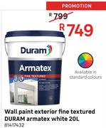 Duram 20L White Armatex Fine Textured Exterior Wall Paint