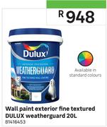 Dulux 20L Weatherguard Fine Textured Exterior Wall Paint
