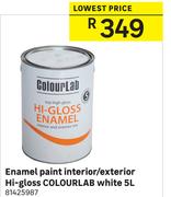 Colourlab 5L White Hi-Gloss Interior/Exterior Enamel Paint