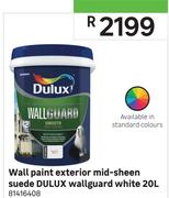 Dulux 20L White Wallguard Suede Mid Sheen Exterior Wall Paint