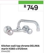 Delinia Marin Chrome Kitchen Wall Tap H260 x D125mm