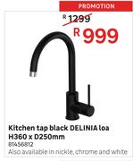 Delinia Loa Black Kitchen Tap H360 x D250mm