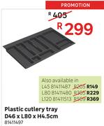 Plastic Cutlery Tray D46 x L45 x H4.5cm