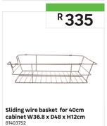 Sliding Wire Basket For 40cm Cabinet W36.8 x D48 x H12cm