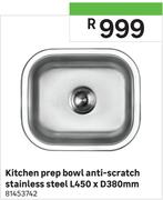 Kitchen Prep Bowl Anti Scratch Stainless Steel L450 x D380mm