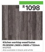 PG Bison Wood Fusion Kitchen Worktop L3600 x D600 x T32mm