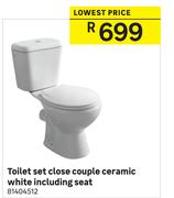 Toilet Set Close Couple Ceramic White Including Seat
