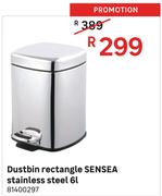 Sensea 6L Stainless Steel Rectangle Dustbin