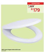 MDF Nylon Hinged White Toilet Seat
