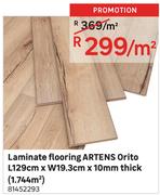 Artens Orito Laminate Flooring L129cm x W19.3cm x 10mm Thick (1.744 Sqm)-Per Sqm