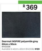Inspire Polymide Grey Doormat 40cm x 60cm