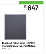 Inspire Standard Grey Blackout Roller Blind 140cm x 160cm