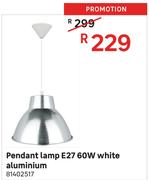 Pendant Lamp E27 60W White Aluminium