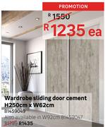 Wardrobe Sliding Door Cement-H250cm x W62cm