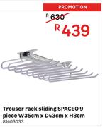 Spaceo 9 Piece Trouser Rack Sliding W35cm x D43cm x H8cm