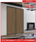 2 Sliding Doors Kit Walnut (W60cm Per Door)-H250cm x W120cm