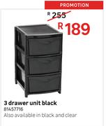 3 Drawer Unit Black