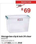 Storage Box Clip & Lock 30L Clear