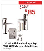 Fort Knox Lockset With Handles Key Entry Chrome Plated 2 Lever