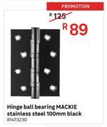 Mackie Hinge Ball Bearing Stainless Steel 100mm (Black)