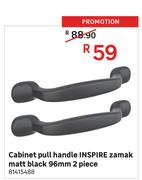 Inspire Cabinet Handle Zamak (Matt Black) 96mm 2 Piece