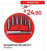 Screwdriver Bits Set Of 7