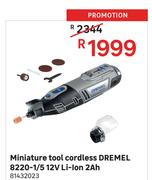 Dremel Miniature Tool Cordless 8220-1/5 12V Li-Ion 2Ah