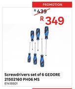 Gedore Screwdriver Set Of 6 21502160 PH06 MS