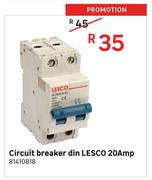 Lesco Circuit Breaker Din 20Amp
