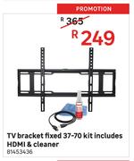 TV Bracket Fixed 37-70 Kit Including HDMI & Cleaner