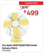 Equation Desk Fan 40W Metal Banana 30cm
