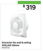 Xpelair Extactor Fan Wall & Ceiling 120mm