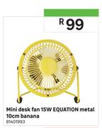 Equation Mini Desk Fan 15W Metal Banana 30cm
