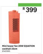 Equation Mini Tower Fan 20W Cocktail 33cm