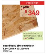 Board OSB3 Pine 15mm Thick L2440mm x W1220mm