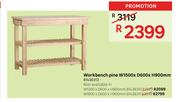 Workbench Pine W1200 x D600 x H900mm