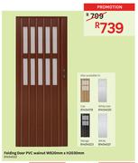 Folding Door PVC Walnut W820mm x H2030mm
