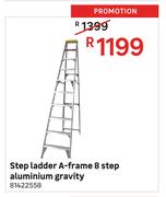 8 Step Ladder A-Frame (Aluminium Gravity)