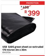 USB SABS Green Sheet Co-Extruded 170 Micron 3m x 30m