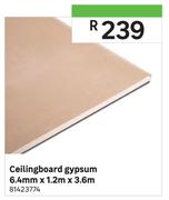 Ceilingboard Gypsum 6.4mm x 1.2m x 3.6m