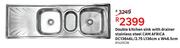 Cam Africa Double Kitchen Sink With Drainer S/Steel DC13646L/2.75 L136cm x W46.5cm 81420536