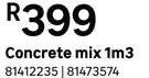 Concrete Mix 1m3 81412235/81473574
